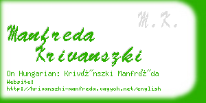 manfreda krivanszki business card